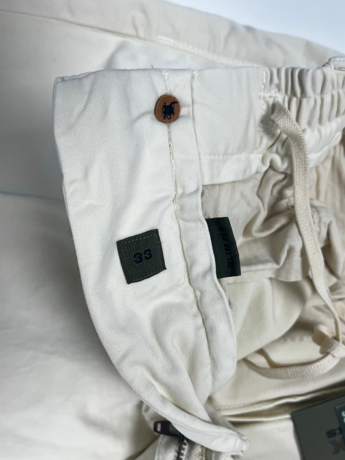 인코텍스 INCOTEX 스트링 치노팬츠 33 아이보리 (택달린 새상품) 상품이미지6