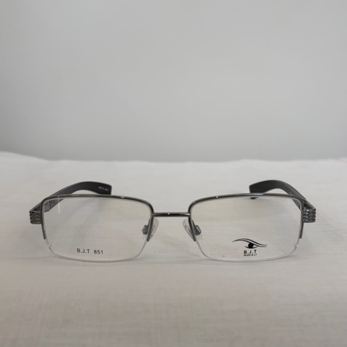 BJT 실버 우드 반무테 안경 상품이미지1