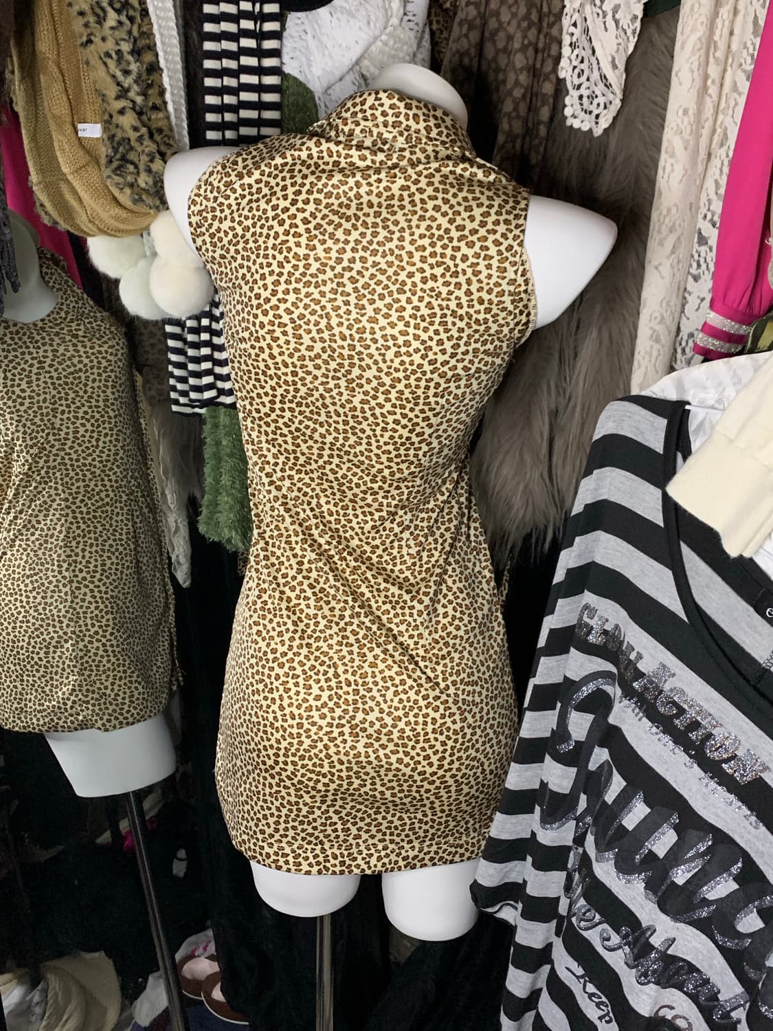 오네갸루 레오파드 카라 셔츠원피스 상품이미지3