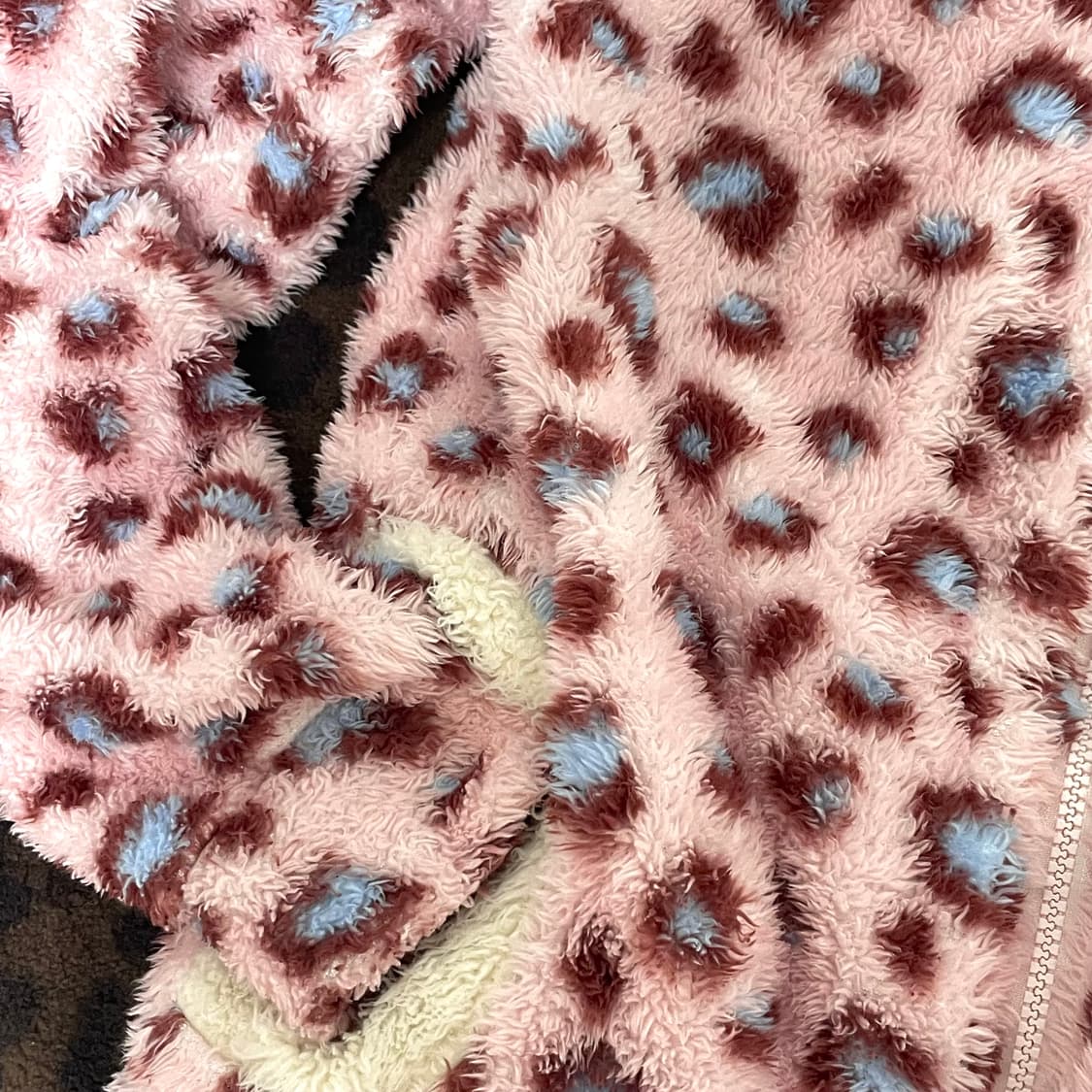 슈가돌st 핑크 레오파드 호피 플리스 후드집업 히메갸루 라떼갸루 오네갸루 상품이미지3