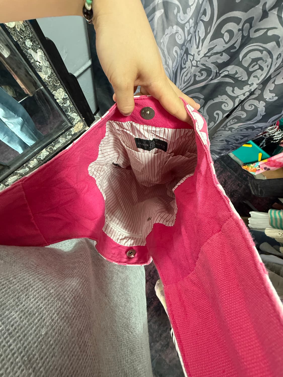 레터링 글리터 핫핑크 숄더 크로스백 상품이미지5