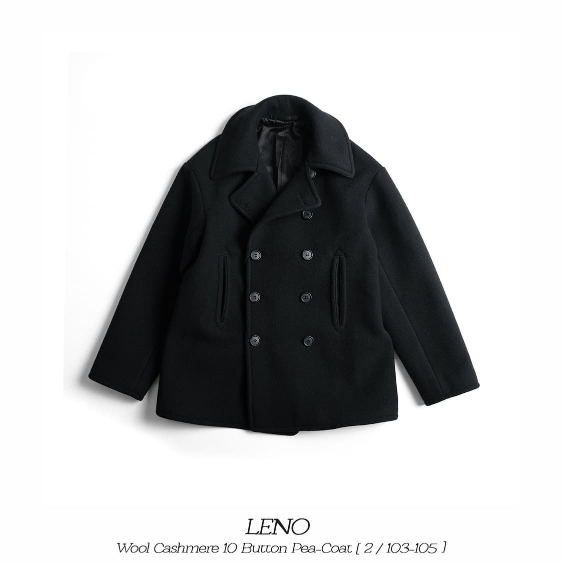LENO 울 캐시미어 피코트 블랙 2(103-105)사이즈 상품이미지1
