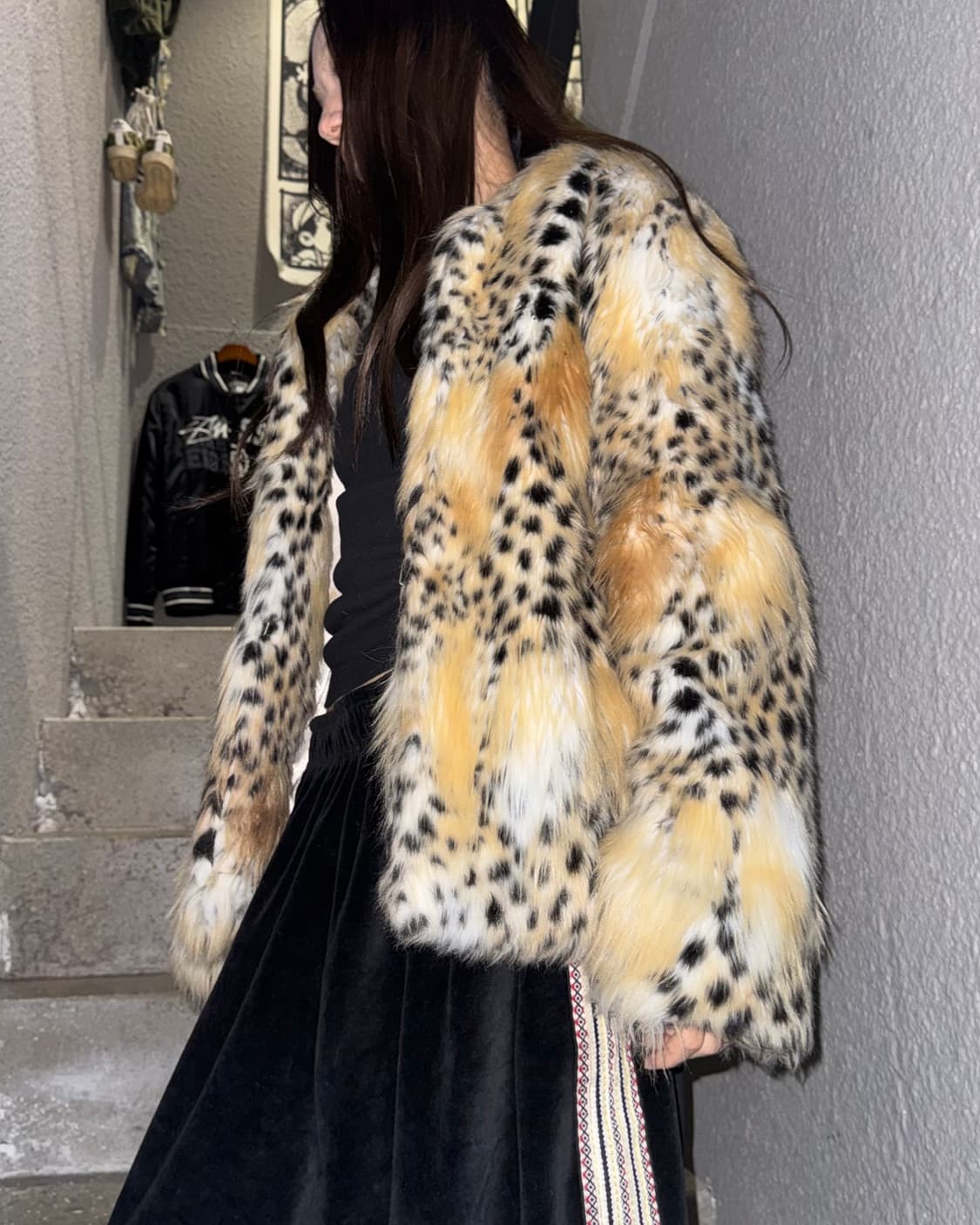 빈티지 레오파드 페이크 퍼자켓 상품이미지1
