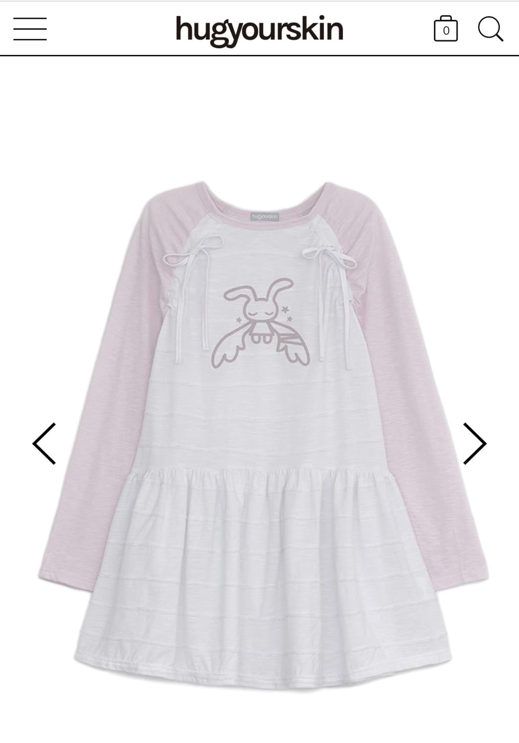 허그유어스킨 엔젤 패치 레글런 드레스 화이트 핑크 상품이미지1