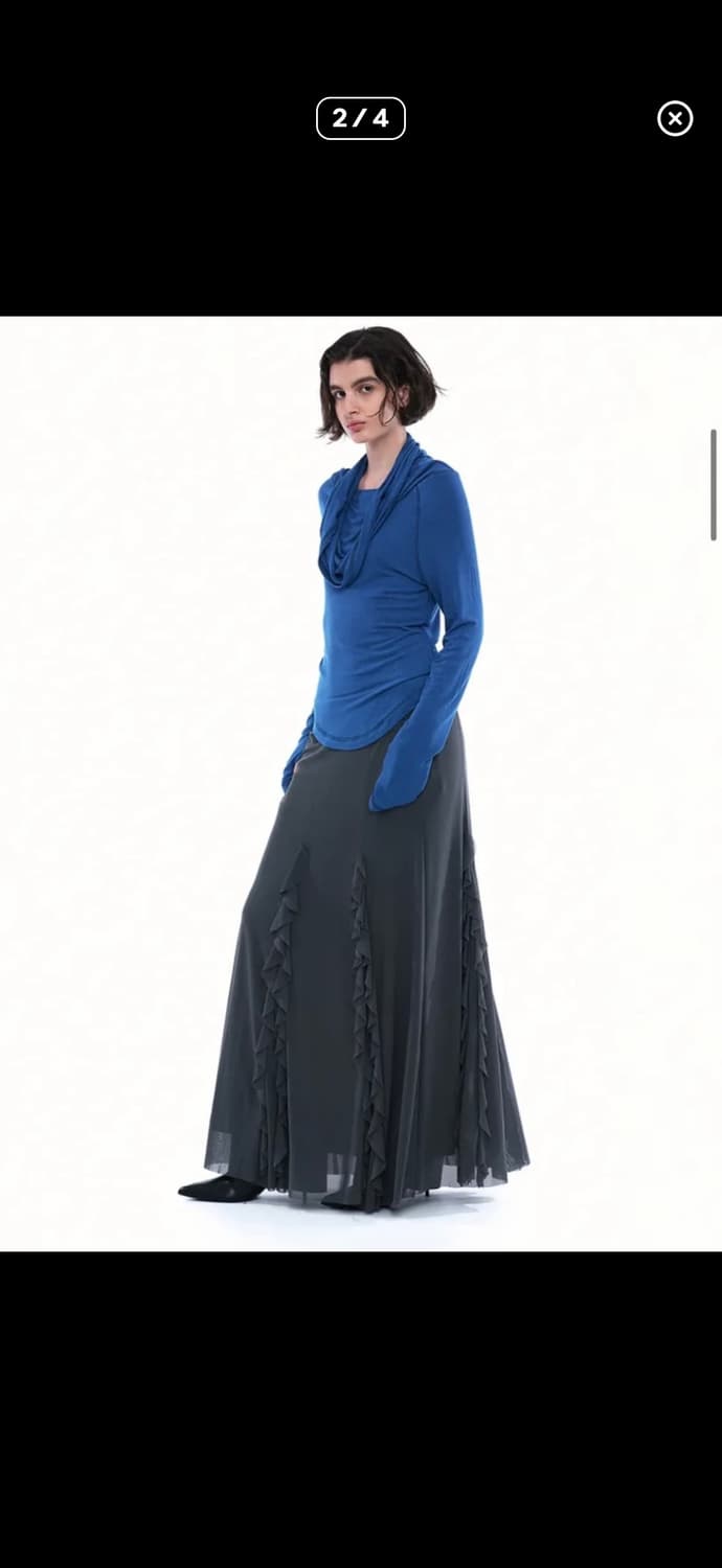 파르티맨토 맥시 차콜 스커트 상품이미지2