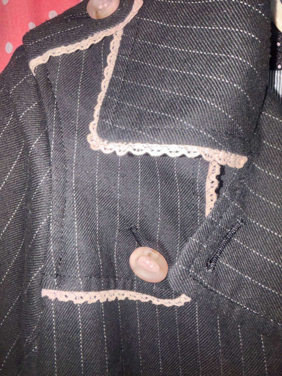 [MILK Japan] 밀크 로리타 블랙 핀스트라이프 더블버튼 코트 상품이미지3