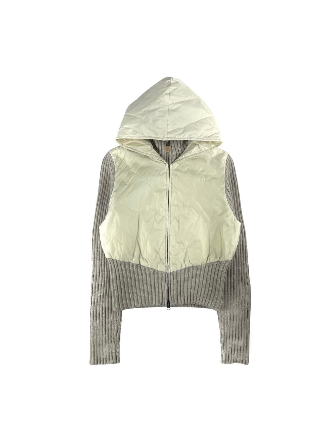 Verseau 빈티지 패딩 니트 집업 후드 상품이미지1