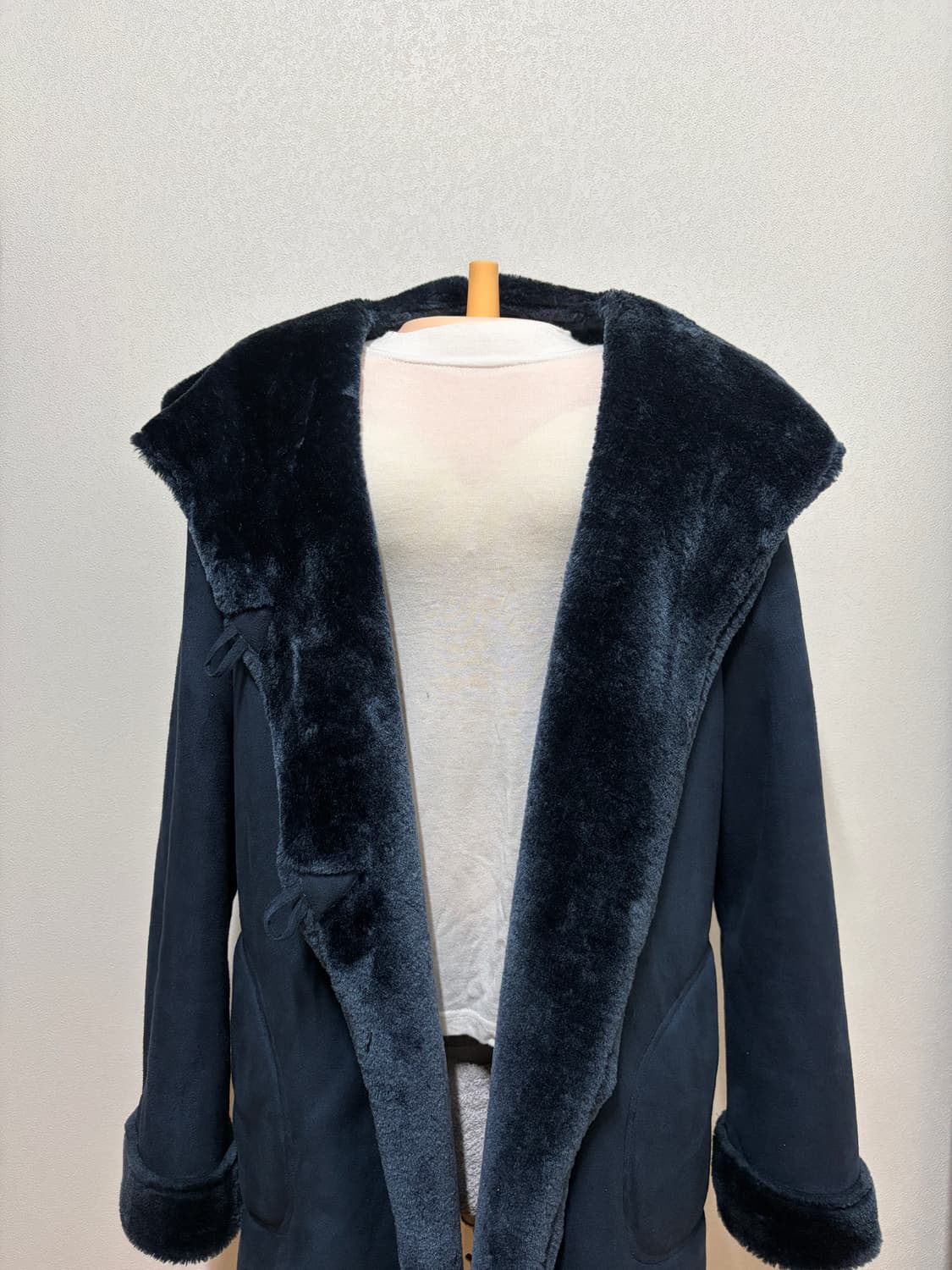 그로브 네이비 롱 무스탕 퍼 코트  상품이미지2