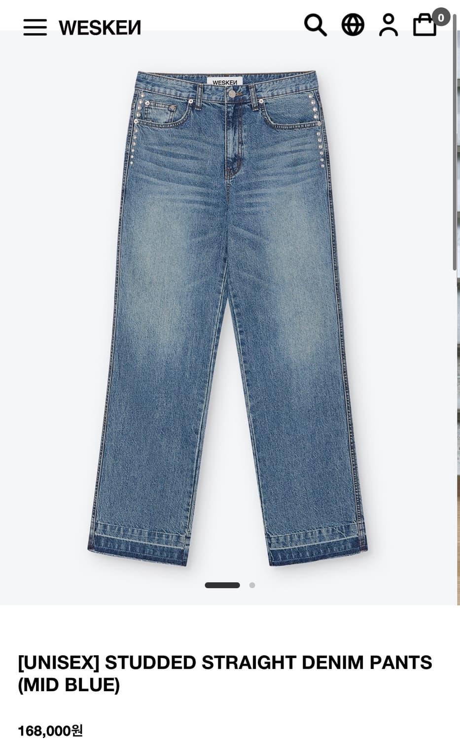 WESKEN 스터드 스트라이트 데님 (새상품) 상품이미지7
