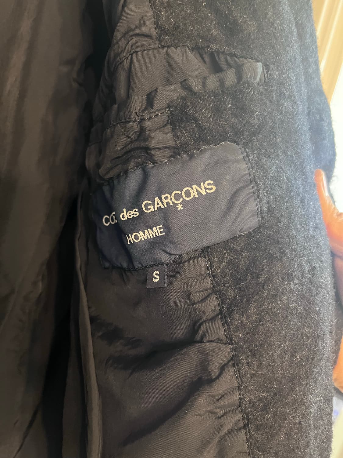 comme des garcons homme 축융 코트 S사이즈 차콜 상품이미지5