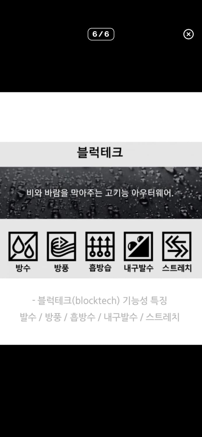 유니클로 블록테크 기능성 바람막이 네이비 S 상품이미지3