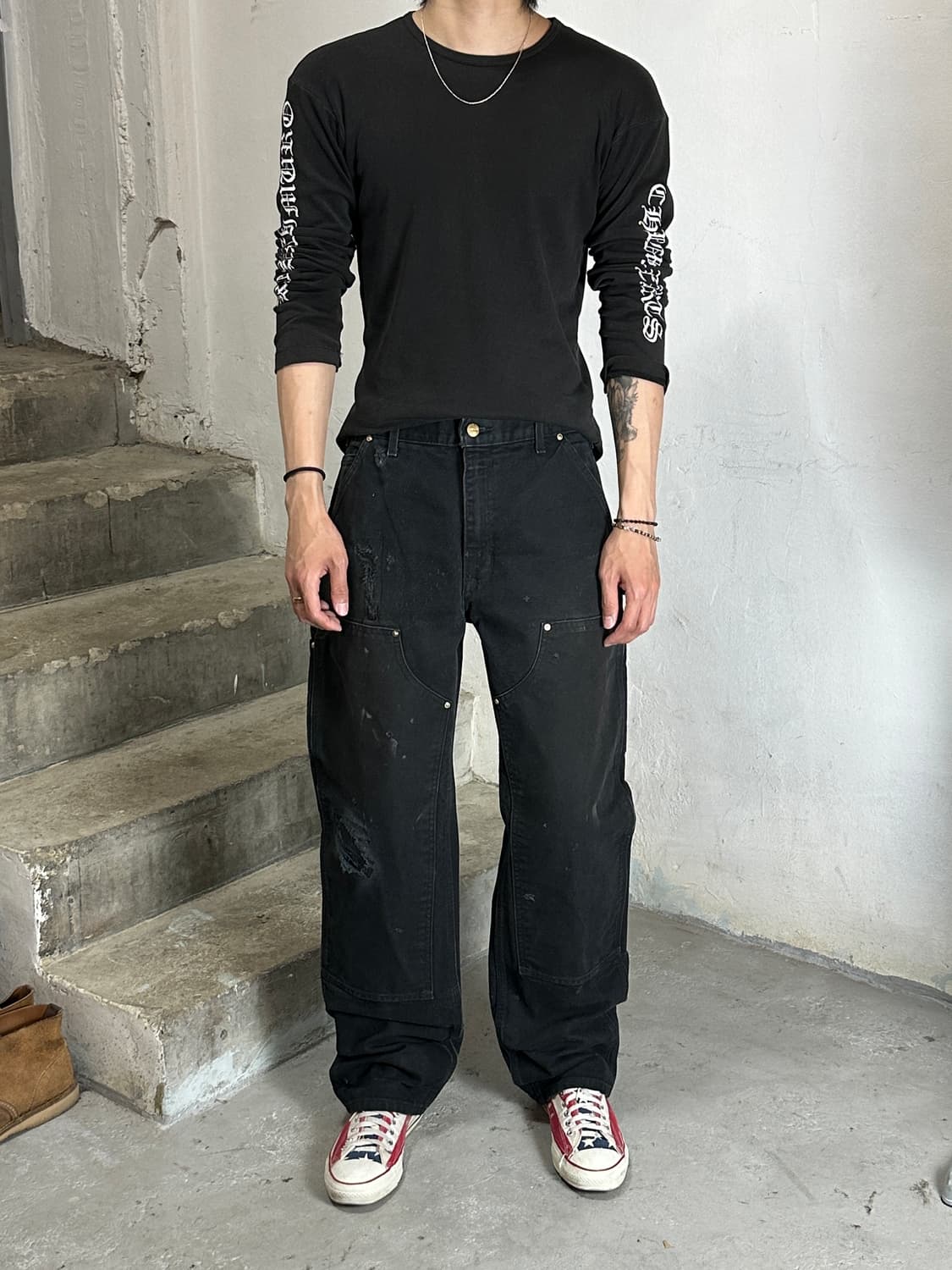 OG 칼하트 B136 더블니 블랙 칼하트 썩블니 하드페이딩 상품이미지2