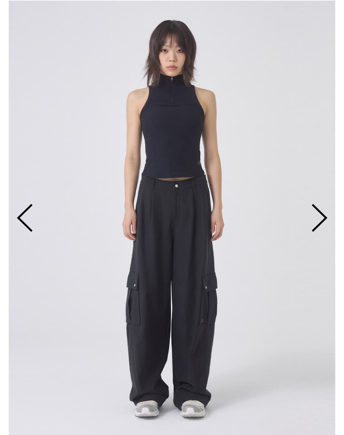 뚜오미오 바지 CURVED LINE CARGO PANTS [BLACK] 상품이미지3