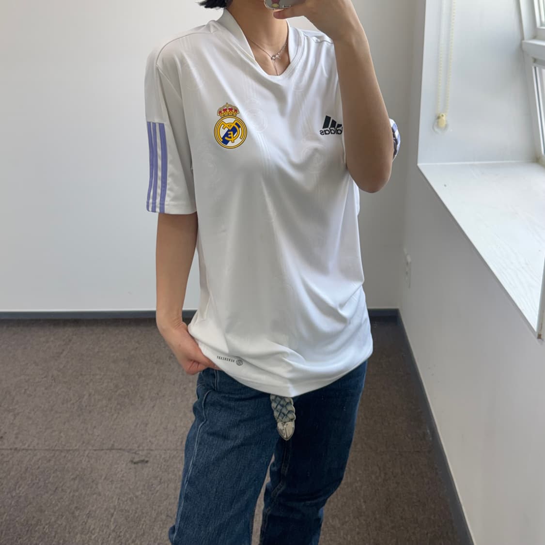Adidas 아디다스 레알마드리드 화이트 트랙탑 반팔 상품이미지2