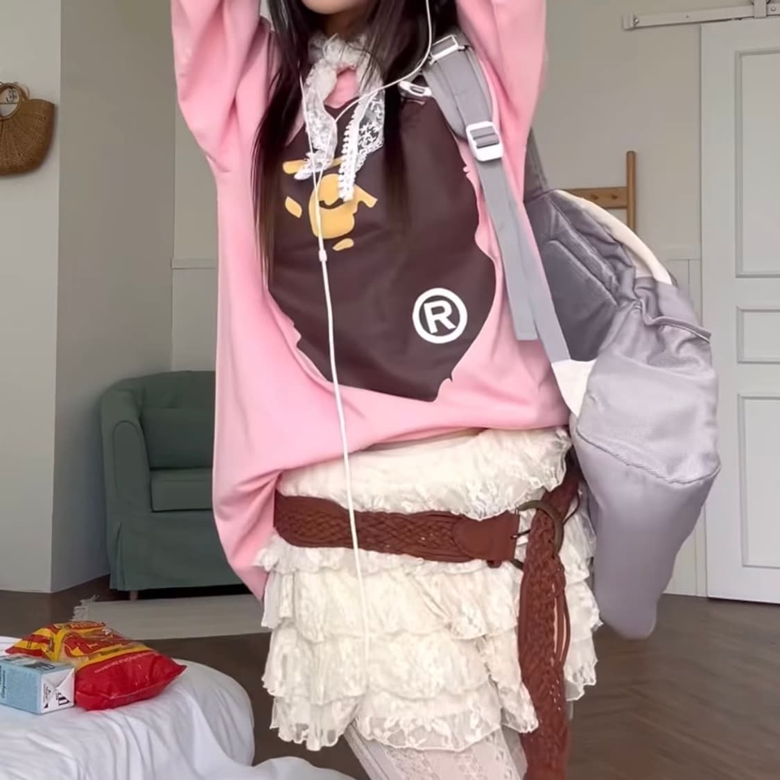 [Bape] 베이프 딸기우유 핑크 빅사루 롱슬리브 상품이미지2