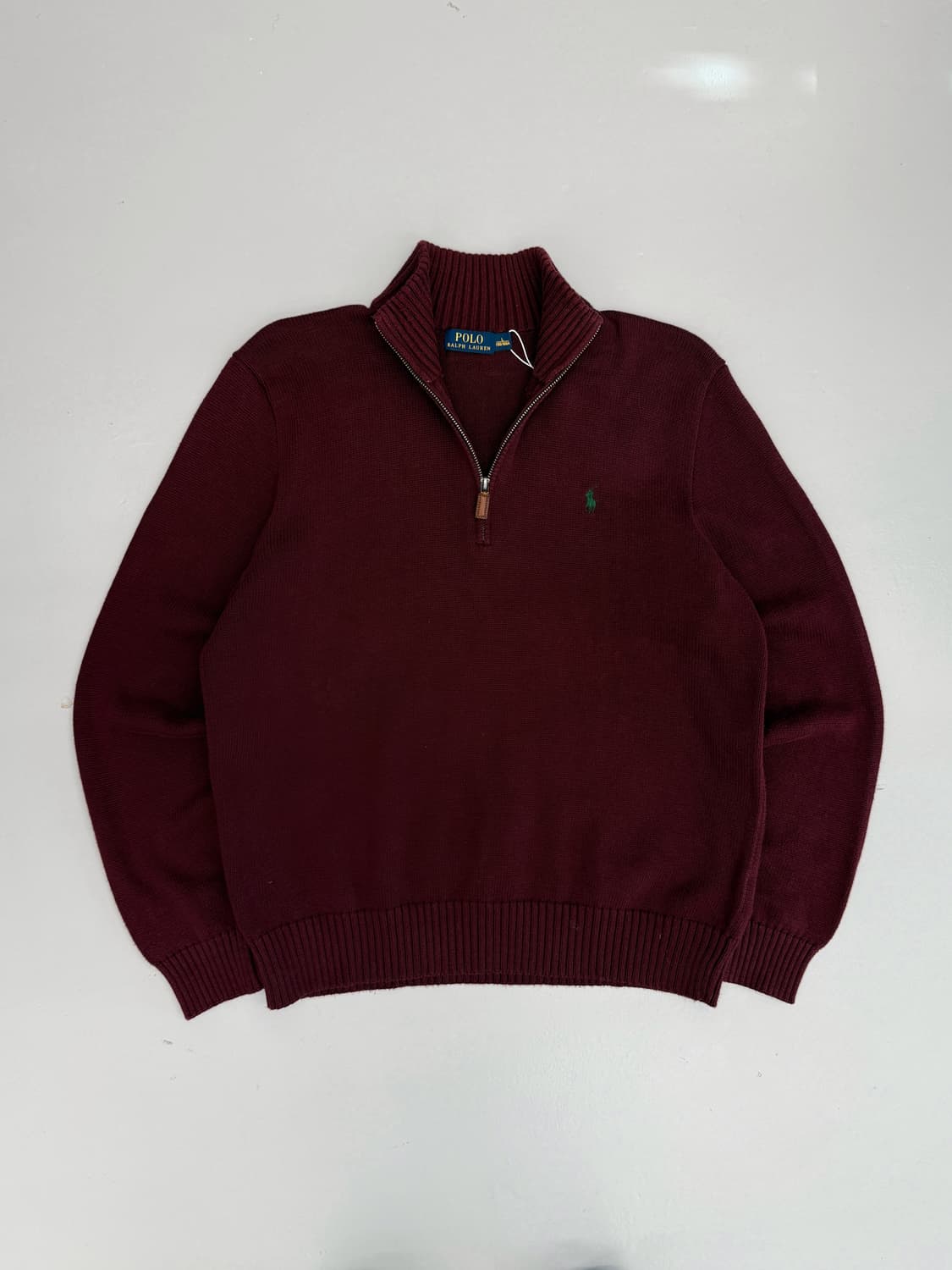 폴로 랄프로렌 루즈핏 신형 딥버건디 코튼 하프집 니트 상품이미지1