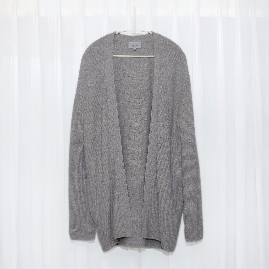 시리즈 버튼리스 울캐시미어 트위드 믹스 니트 가디건 (100) 상품이미지1