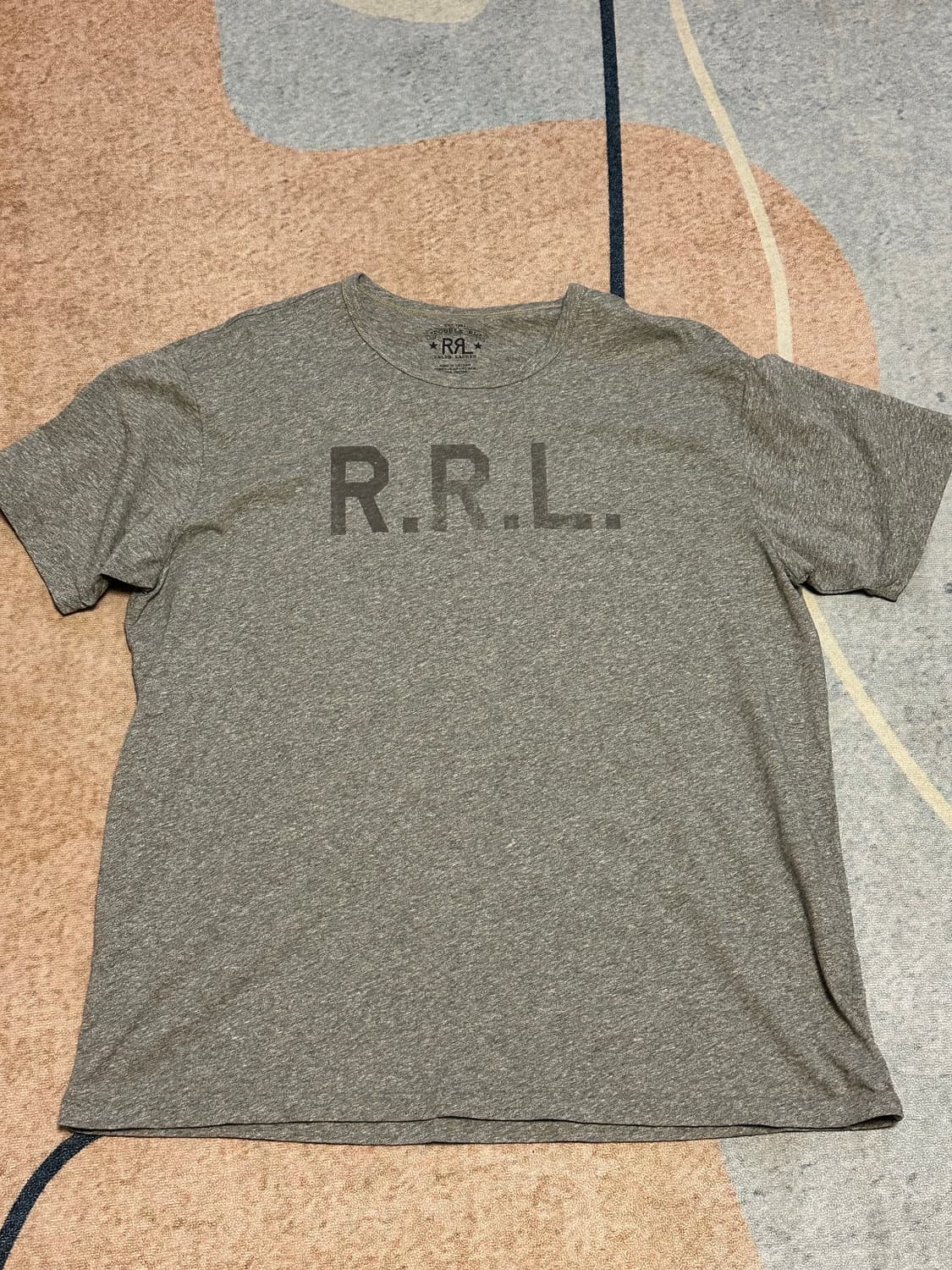 [XL] RRL(더블알엘 ) RRL 로고 반팔 티셔츠 그레이 상품이미지1
