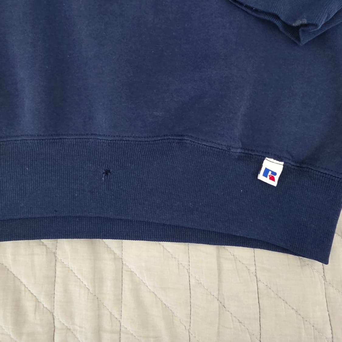 [XL] 90s 빈티지 러셀 네이비 더티 페이드 트래쉬드 맨투맨 스웻 상품이미지4