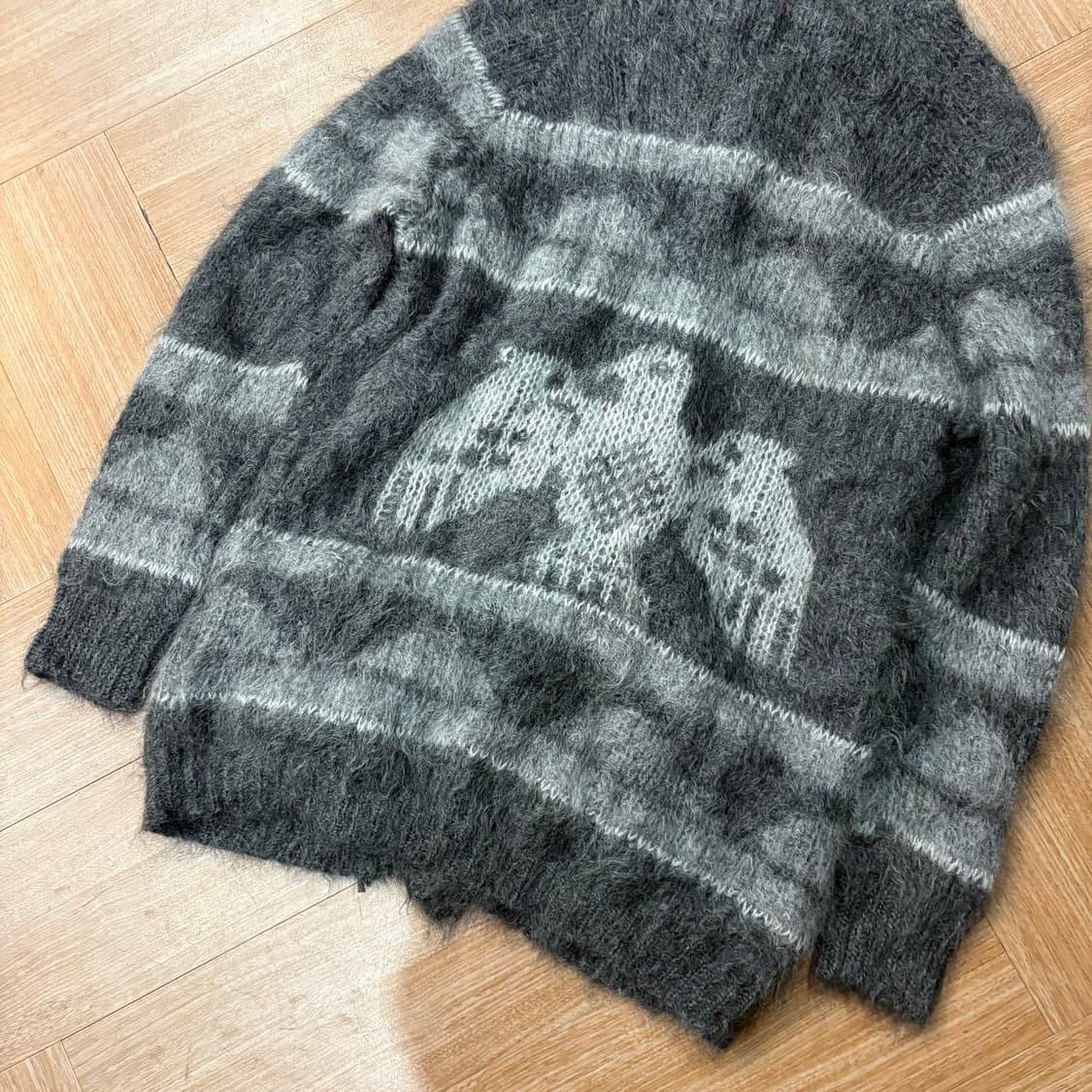 간류 x 꼼데가르송 독수리 패턴 모헤어 가디건(AD2010) 상품이미지9