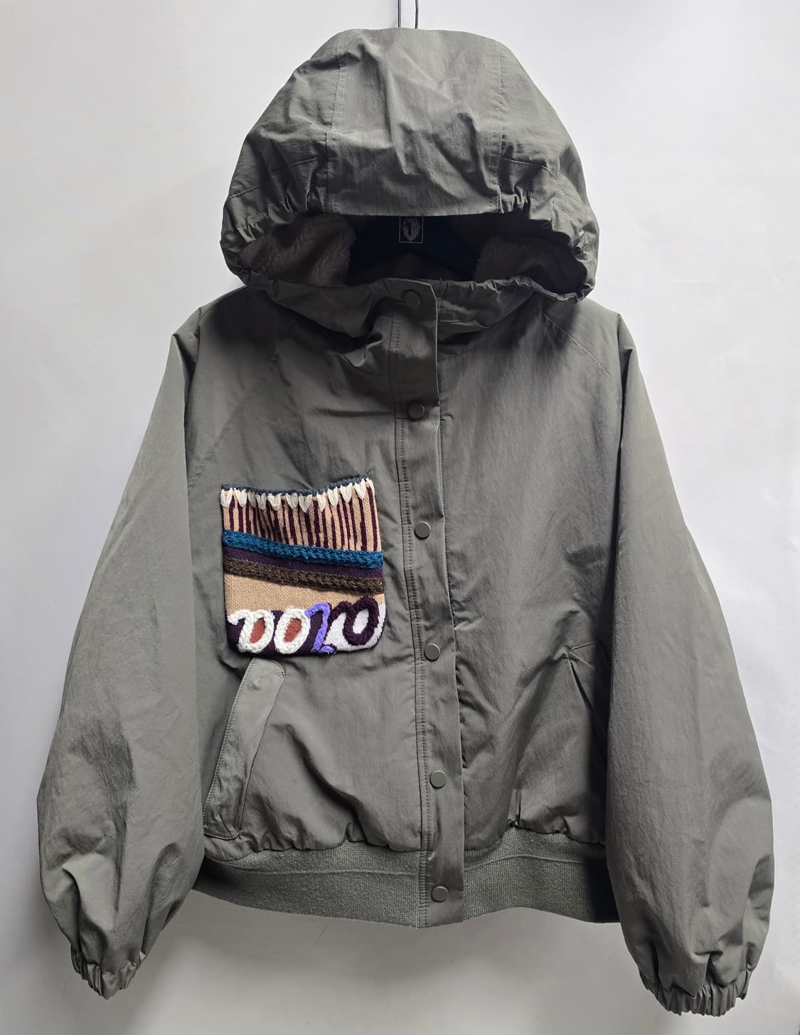 베네통 그린비 양모 뽀글이 후드 점퍼 42(55) 상품이미지1