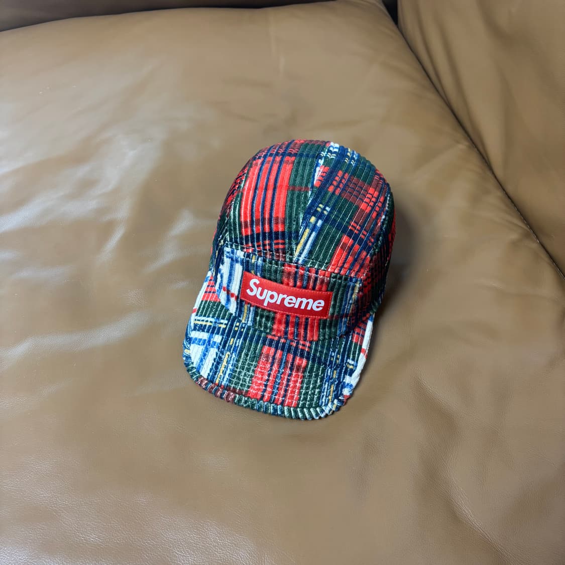 Supreme 슈프림 22ss 코듀로이 플레이드 체크 캠프캡 모자 상품이미지1