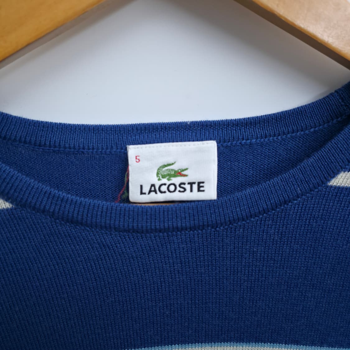 [XL] 라코스테 스트라이프 니트 긴팔티 블루 상품이미지5