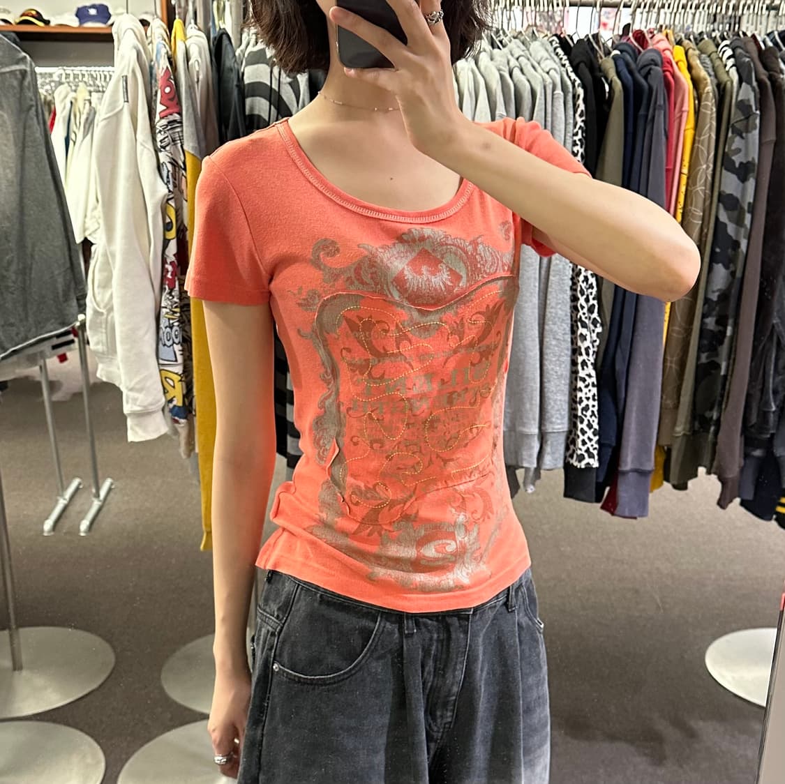 38)Japanese vintage y2k 프린팅 반팔 상품이미지1