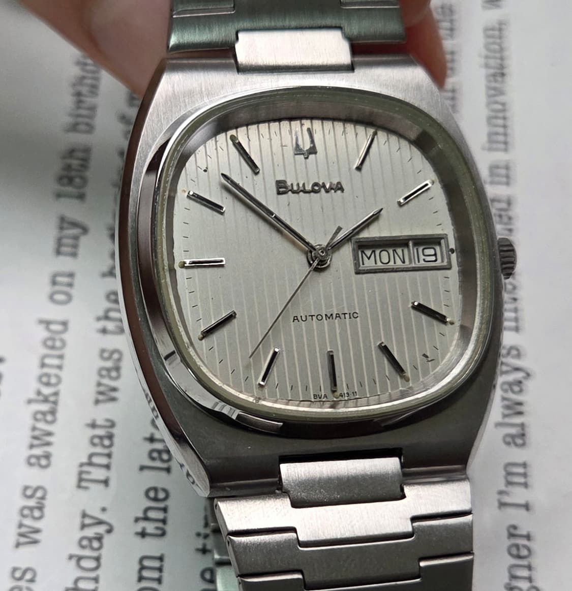 빈티지 부로바 테레비 데이데이트 실버 세로판 다이얼 뻐뻐시 브슬 ver. 상품이미지10