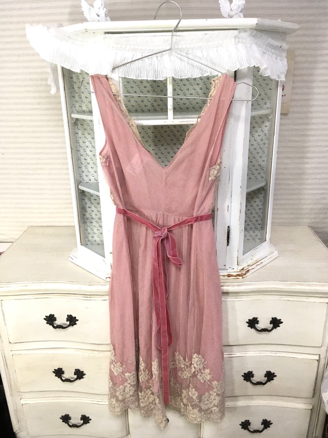 블루걸 블루마린 핑크 레이스 원피스 상품이미지10