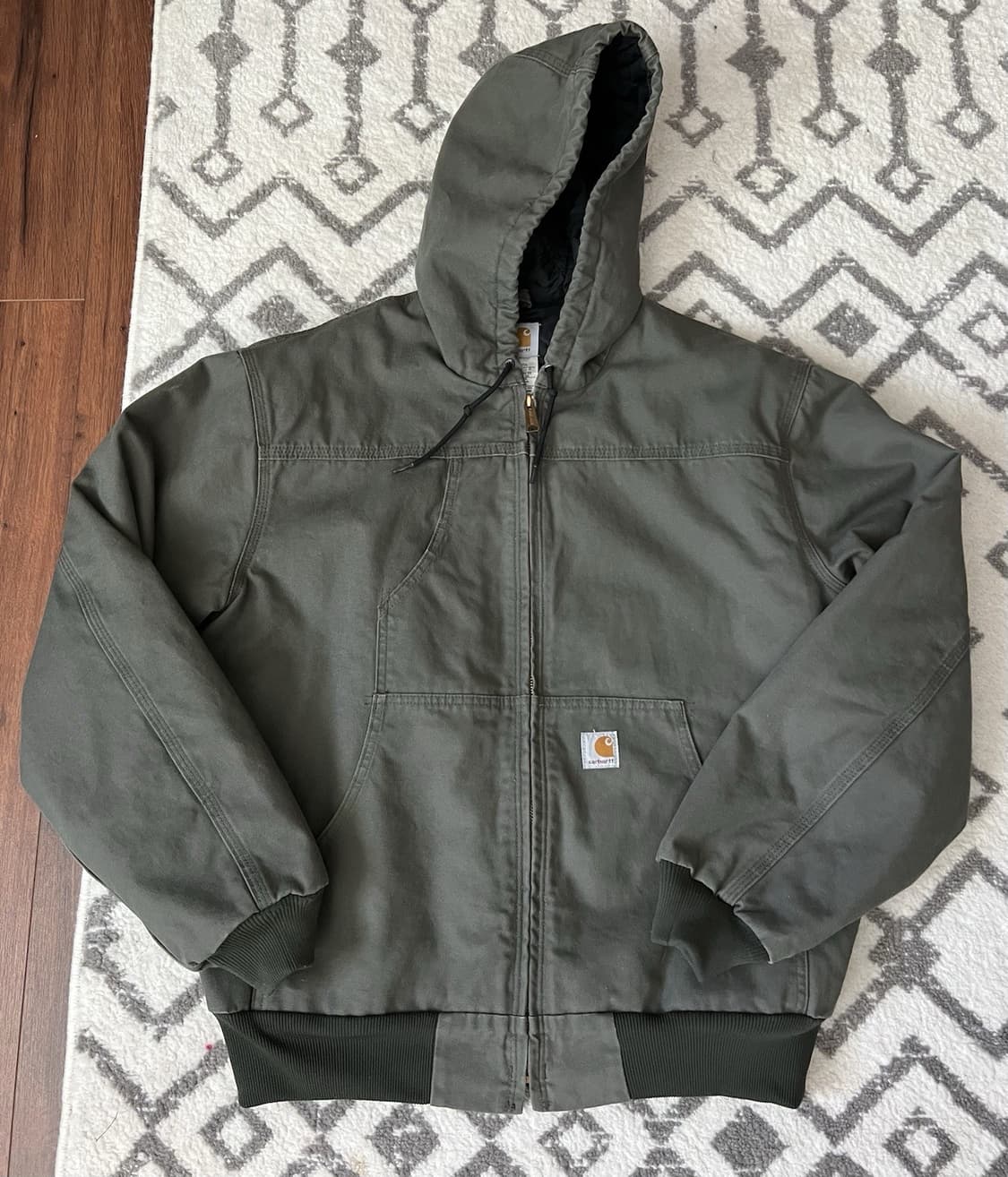 칼하트 J318 후드집업 자켓 모스 그린 상품이미지1