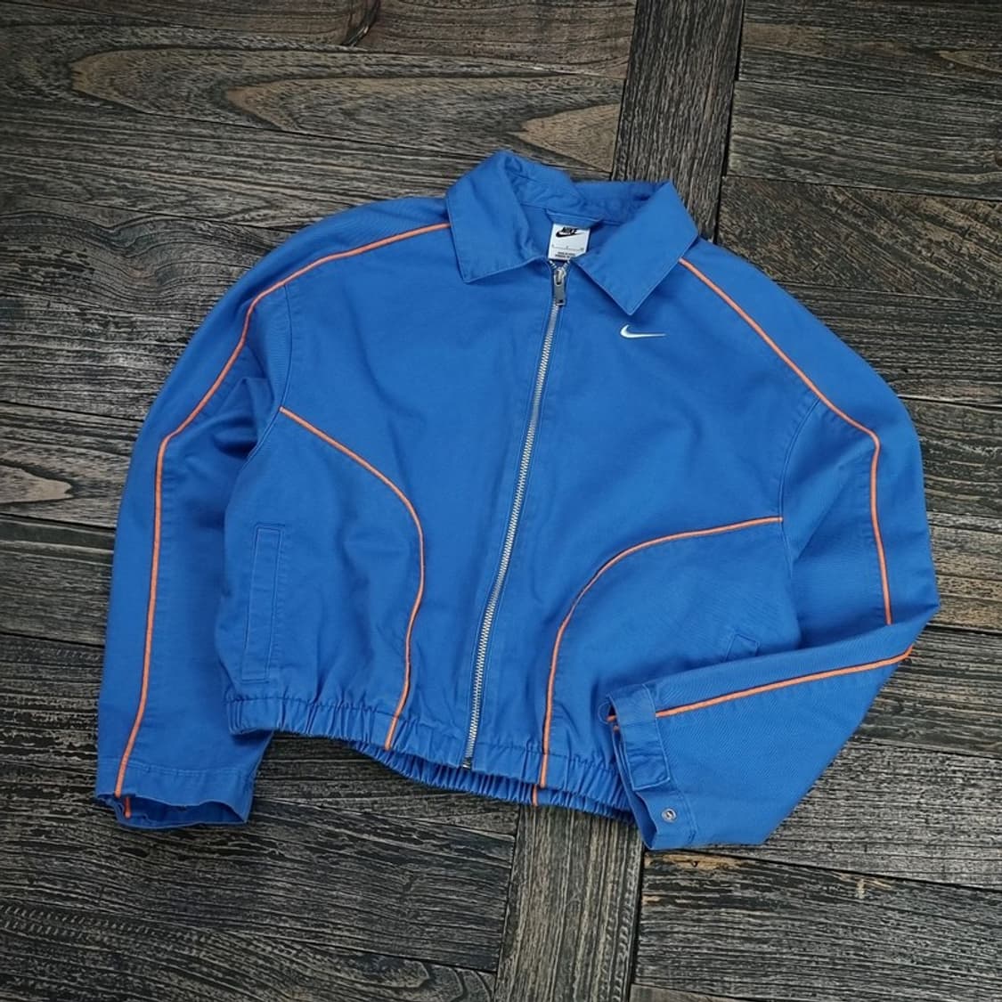 [나이키](민지 실착)빅로고 NSW 우븐 크롭 집업 블루종 M17461 상품이미지2