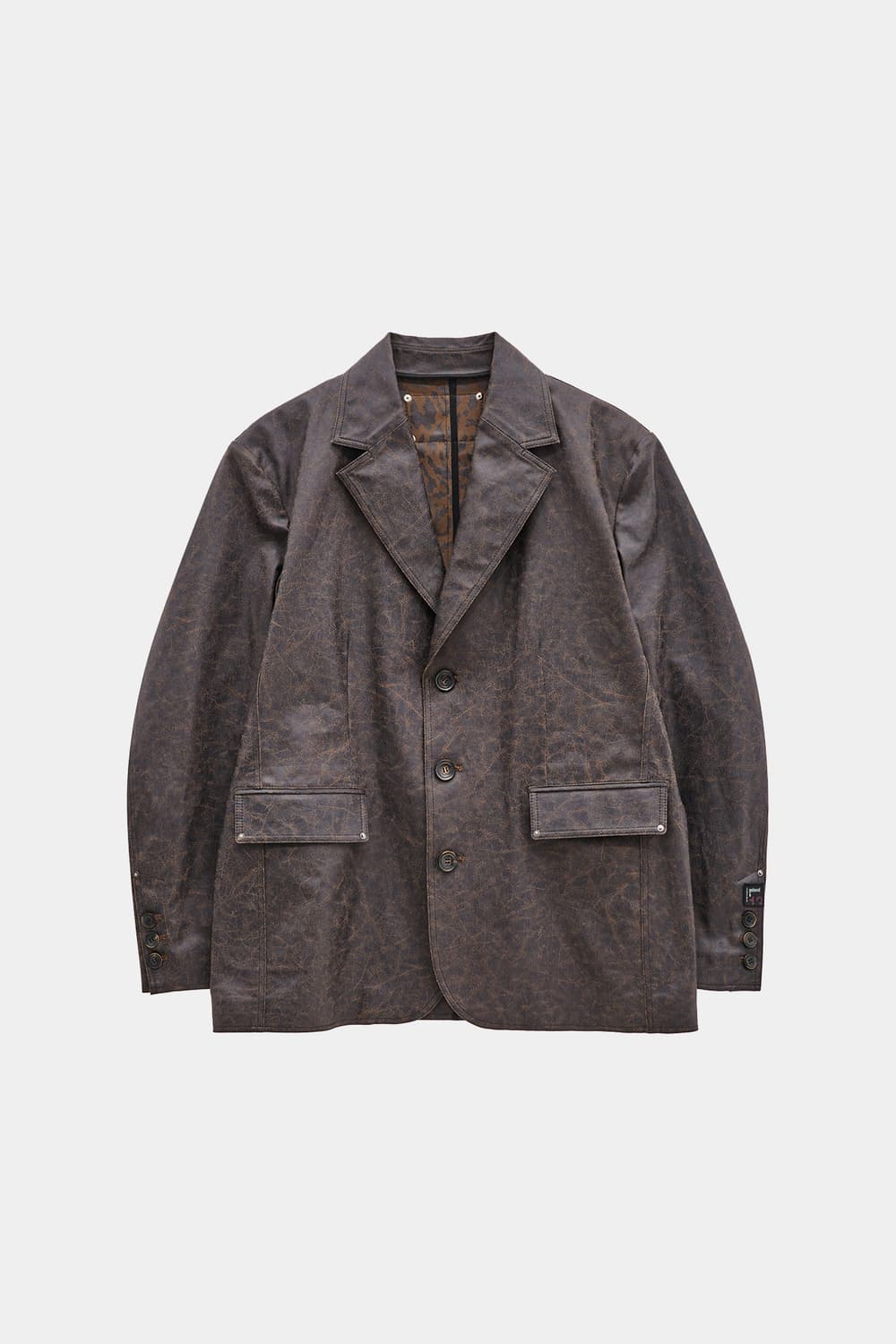 메종미네드 크랙 코팅 가죽 블레이저 자켓 상품이미지1