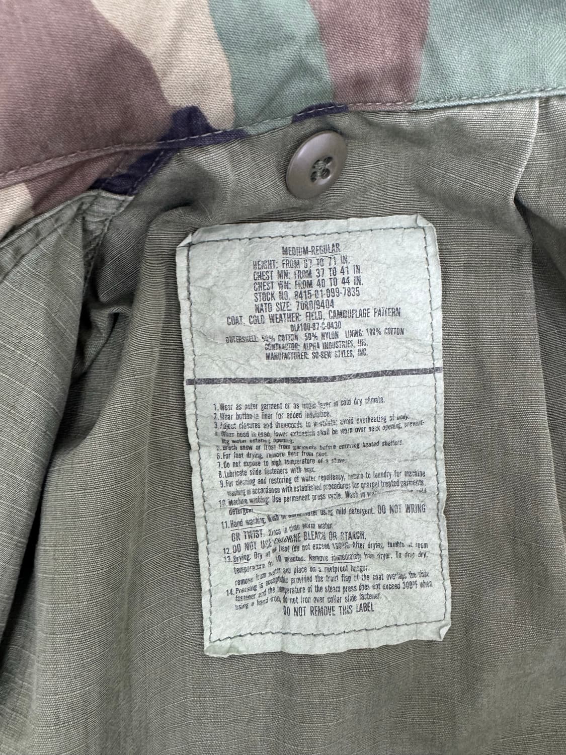 •Vintage 미군 오리지널 M-65 필드자켓 우드랜드 카모 상품이미지3