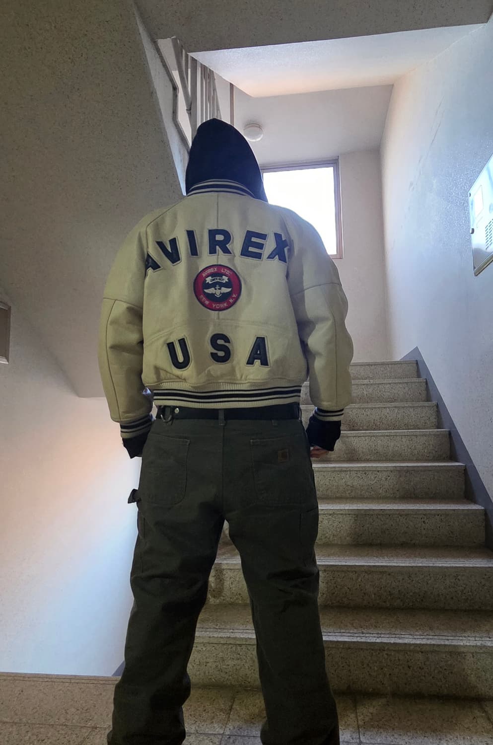 s) 아비렉스 아이콘 레더 바시티 자켓 상품이미지9