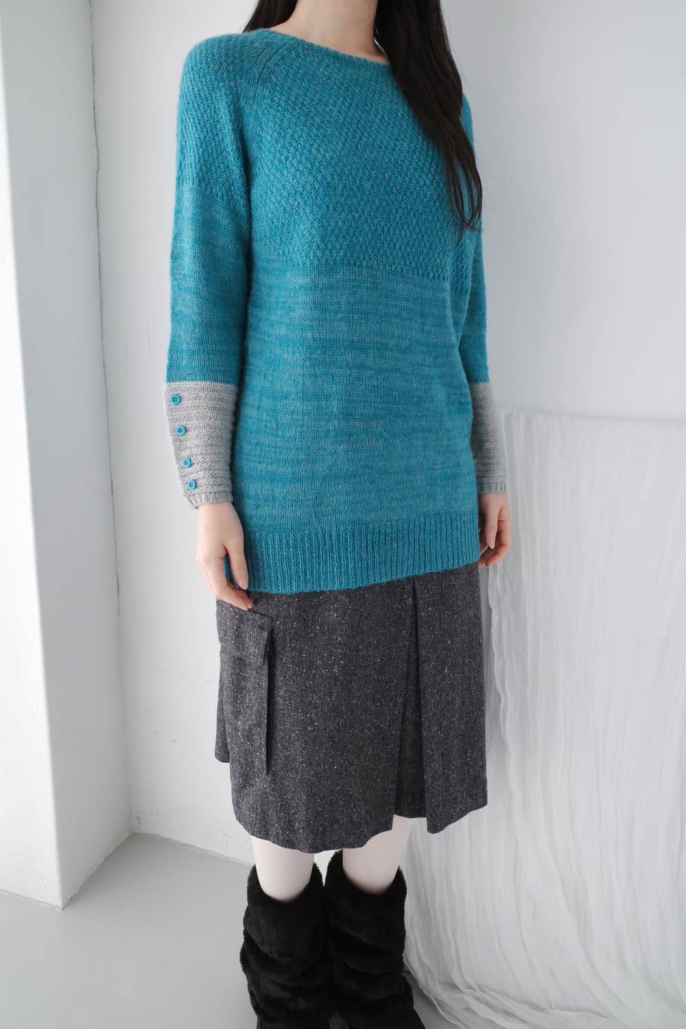 mint button knit 상품이미지5