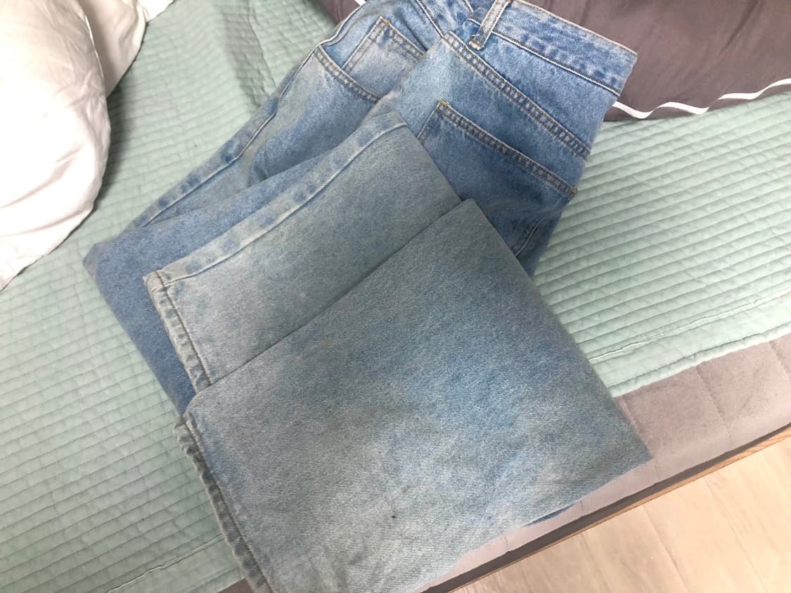 비에스래빗 미드90 배기 데님 팬츠 라이트블루 상품이미지6