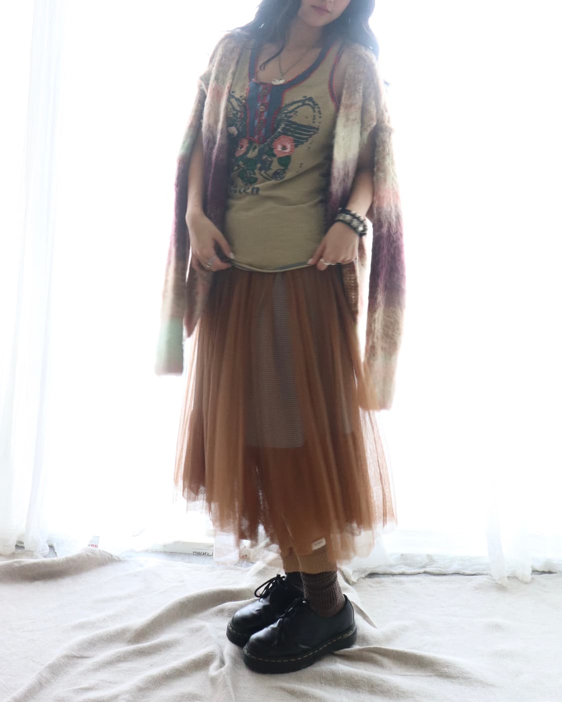 [Perverze] Double Stripe Knit Cardigan 상품이미지5