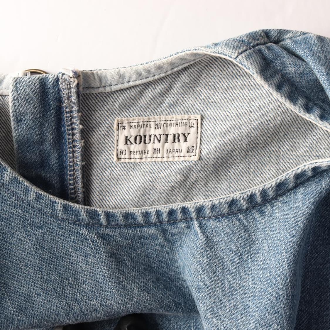 [S]KAPITAL캐피탈 연청 데미지 데님 민소매 크롭 베스트 청조끼
 상품이미지5