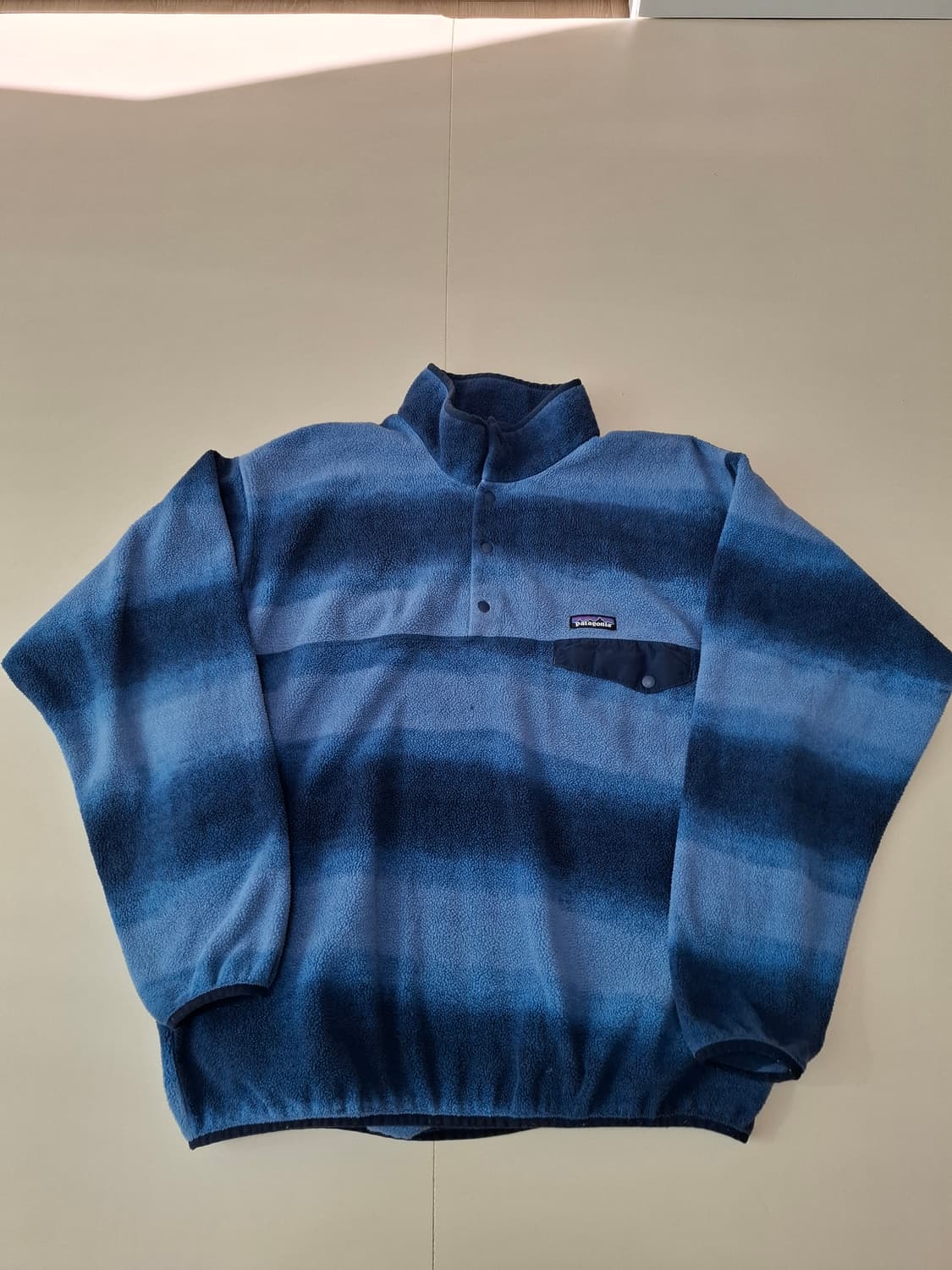 XL 파타고니아 신칠라 블루 스트라이프 플리스 상품이미지1