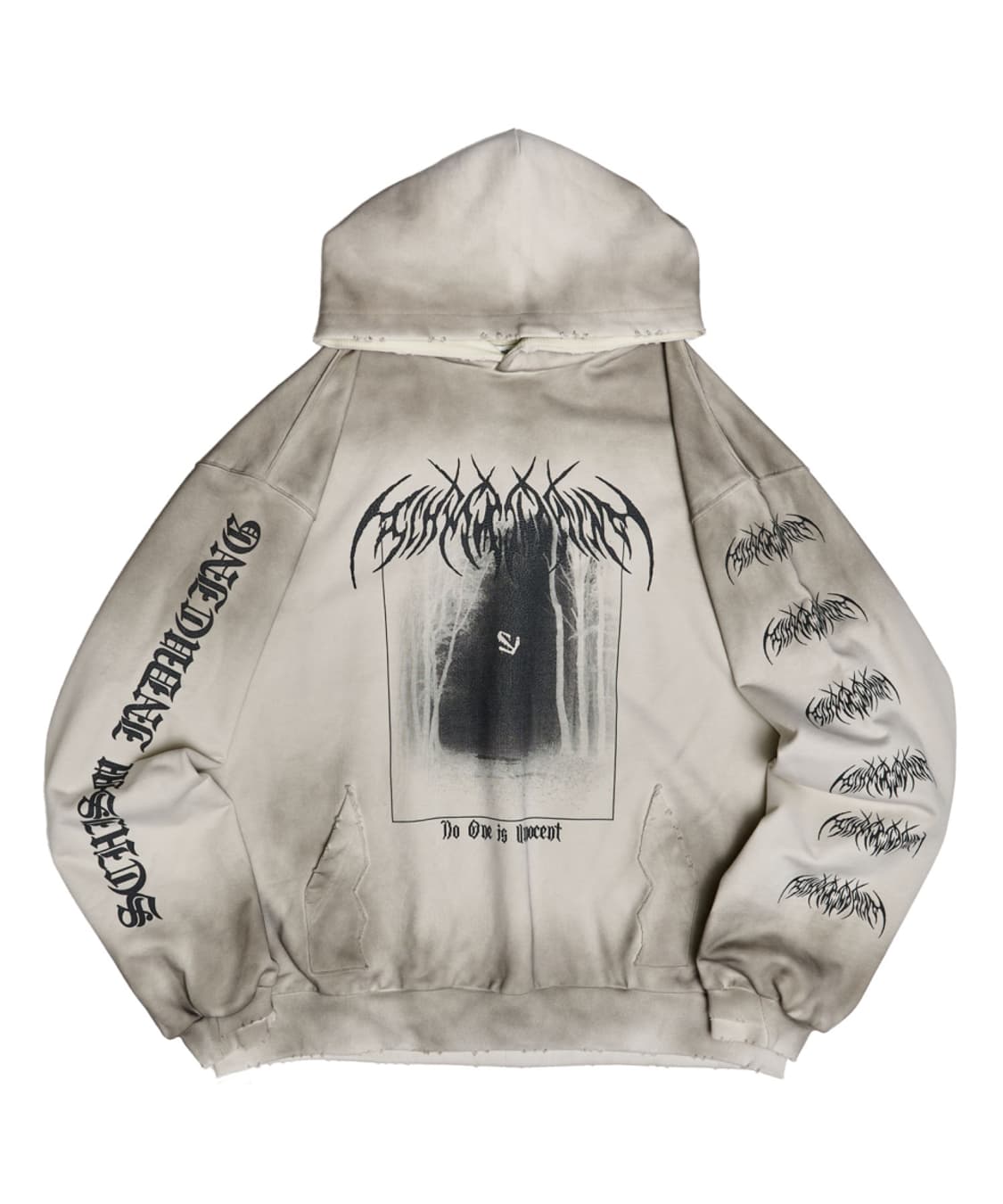 스키즘 인듀싱 emo 후드티 더티워싱 데미지 후디 상품이미지1