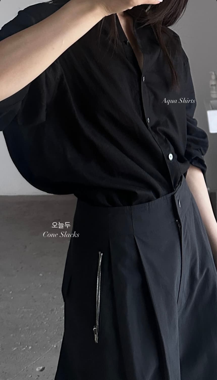 뉴욕나인 THE AQUA SHIRTS BLACK 상품이미지5