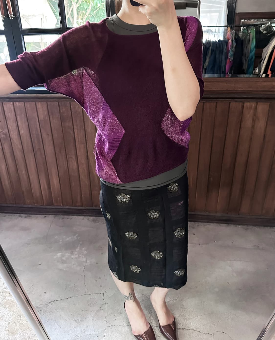 BENETTON sheer mohair knit top 상품이미지2