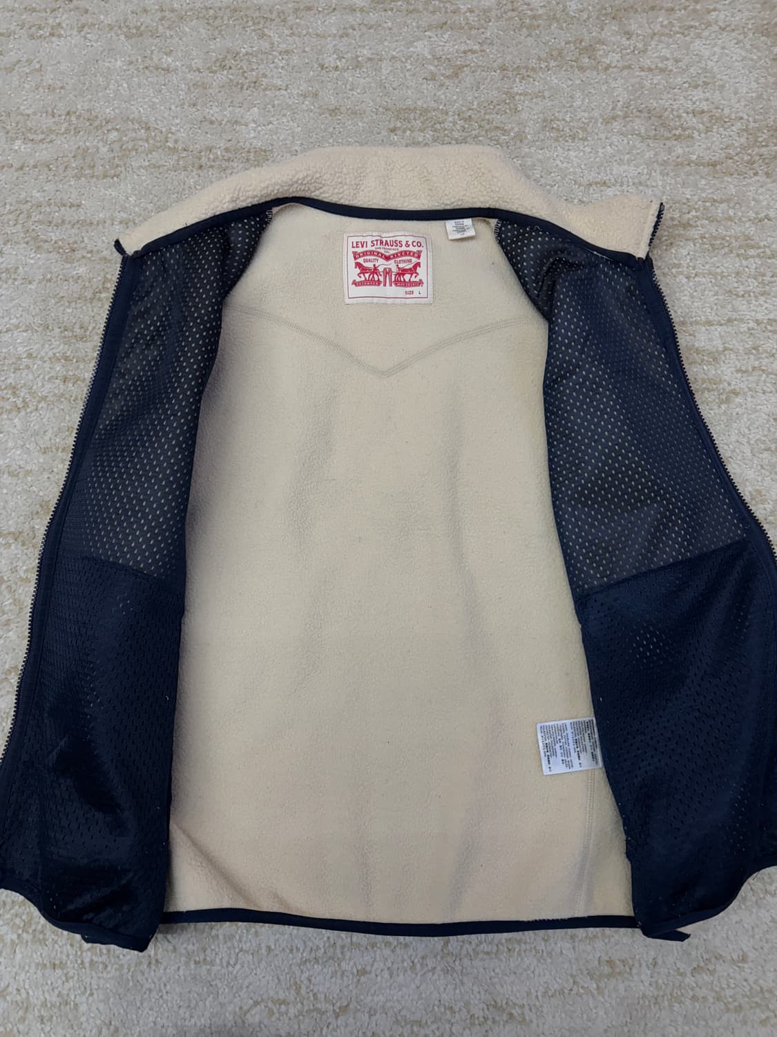 [L] Levis 리바이스 양털 후리스 조끼 베스트 아이보리 상품이미지3