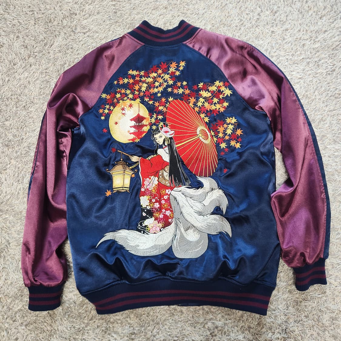 일본 ROGUE 여우 자수 수카잔 자켓 키츠네 · 기모노 · 단풍 자수 상품이미지2