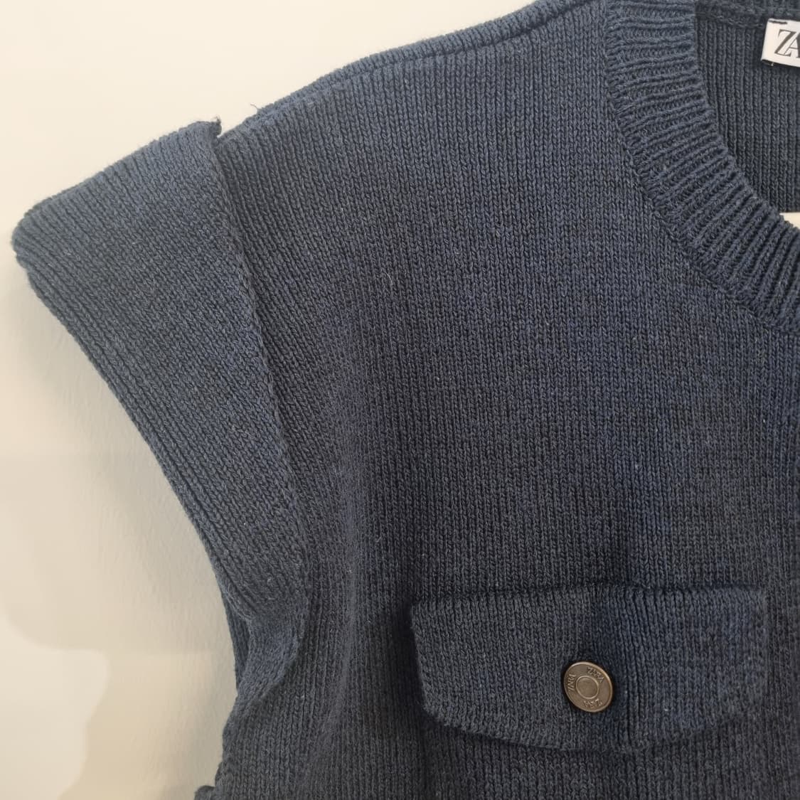 새상품 ZARA 자라 네이비 니트 조끼 L 상품이미지7