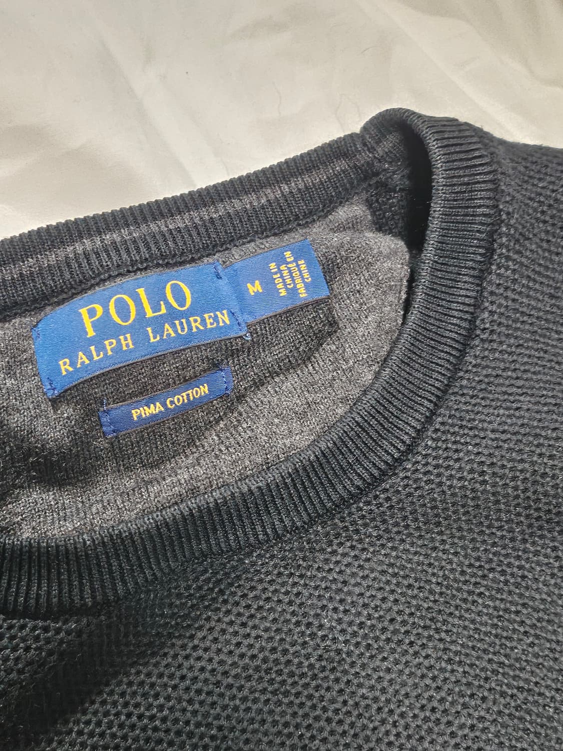 폴로 랄프로렌 피마코튼 스웨터 블랙 M 상품이미지4