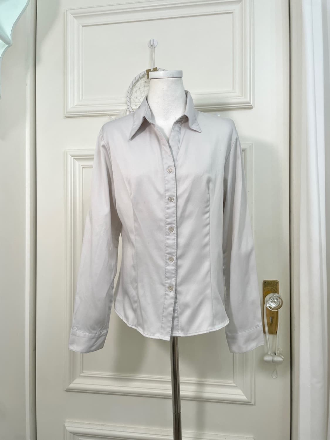 sheer gray basic line shirt(size-L) 상품이미지1