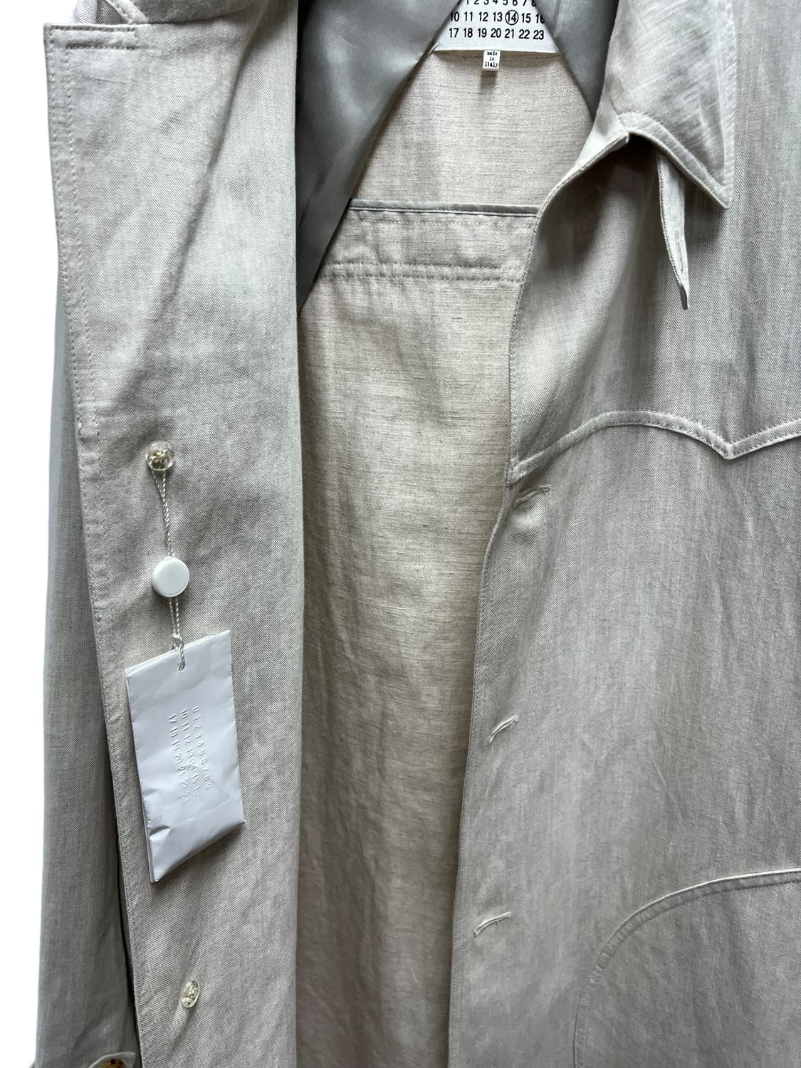 마르지엘라 밀리터리 린넨 오픈 카코트 상품이미지7