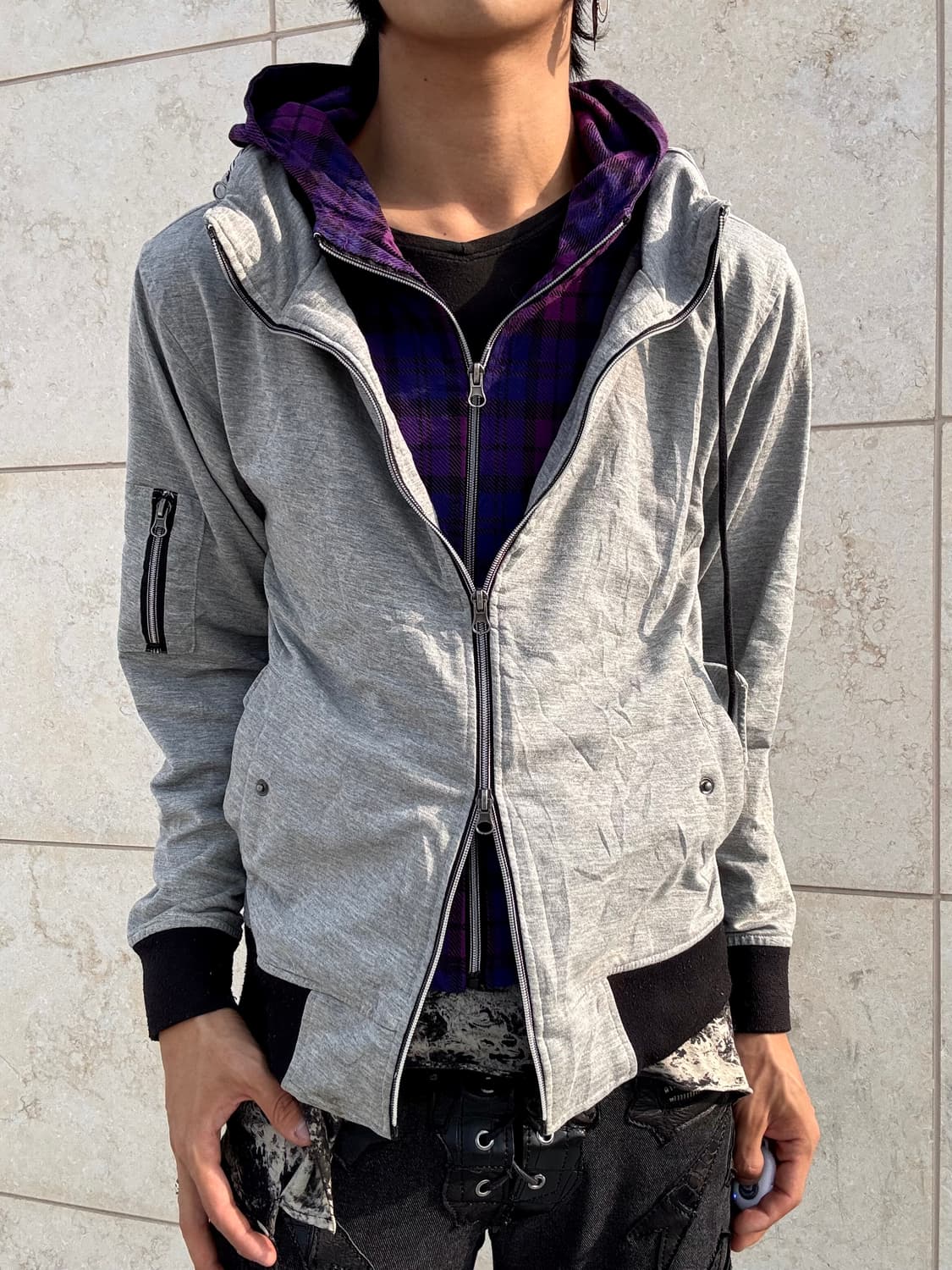 “Beaumont Carr” Y2K Purple Check Layered 상품이미지7